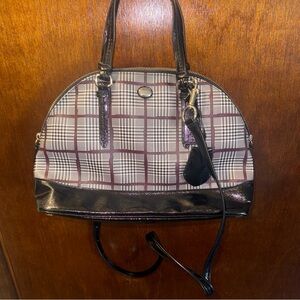Stylish Black and White Checkered Women's Bag Coach bag